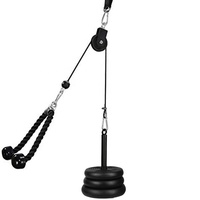 Équipement et accessoires de fitness pour la maison : Système de poulie DIY pour triceps et lat pulldown, avec câble de traction et corde d'entraînement