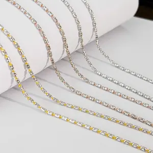 Hete Verkoop 2Mm Scheiding Diamant Universele Sieraden Aanpassing 925 Sterling Zilveren Duurzame Trui Ketting Olijf Kraal