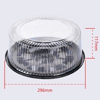 Boîte d'emballage transparente de haute qualité pour gâteaux et desserts, conteneur rond jetable en plastique PET transparent de 12 pouces avec couvercle