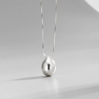Vente en gros collier boule fine en argent sterling 925 bijoux vernis goutte d'eau design colliers pour femmes bijoux personnalisés