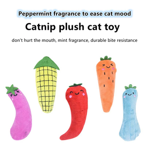 Juguetes resistentes a mordeduras rellenos de hierba gatera de frutas de dibujos animados, almohada para gatos, juguetes para masticar adecuados para limpiar los dientes, juguetes para gatos de interior - Product Image 2
