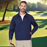 Polo de Golf Unisex de Manga Larga, Alta Elasticidad, 235GSM, 100% Poliéster, Ecológico, Secado Rápido, Ropa Deportiva Casual con Cierre