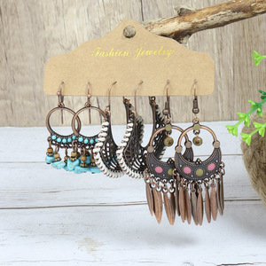 Bohemian Dangle Earrings Set Alloy Tassel <b>Drop</b> Earrings Women's Party Fashion Jewelry - Product Image 3