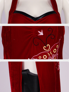 ชุดคอสเพลย์ยูนิฟอร์มชุดคอสเพลย์ลายคริสมาสต์ชุดกี่เพ้าสีแดงลายลูกไม้สำหรับวันฮาโลวีน - Product Image 6