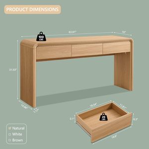 Mesa Consola de Entrada Moderna de Madera SENYU con Cajones de Almacenamiento, Muebles de Sala de Estar de Diseño Escandinavo - Product Image 4