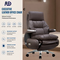 Chaise de bureau moderne en cuir écologique, chaise pivotante en PU chromé avec hauteur réglable pour le bureau à domicile