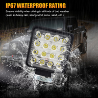 48W LED Auto Lamp 16LEDs Phare de voiture 12-24V 108x108x35mm 1 pièce