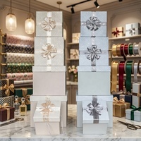 Boîte cadeau de luxe en papier artistique, grande, portable, de qualité supérieure, ensembles de 5 pièces, boîte cadeau cosmétique avec ruban, emballage cadeau haut de gamme