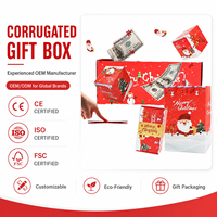 Boîte surprise de Noël, boîte à explosion d'argent créative, boîte cadeau en carton ondulé recyclé biodégradable, laminage mat en éponge