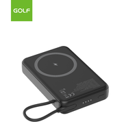 Batteries externes mini sans fil 15W avec câble intégré, chargeur mobile portable au lithium en gros, batterie externe magnétique PD 45W 10000mAh OEM