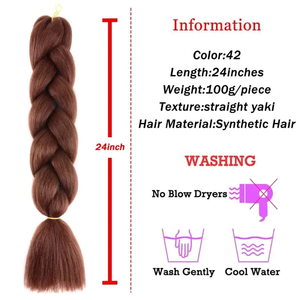 High Quality 24 Inch Ombre Jumbo <strong>Braiding</strong> Crochet <strong>Extensions</strong> Hot Water Set Wholesale Black Women High Temperature Fiber Yaki - Product Image 2