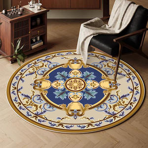 Alfombra Redonda Royal Medallion, Imitación de Cachemira, Resistente a las Manchas, para Sala de Estar, Dormitorio, Alfombra de Piso 1-0005 - Product Image 1