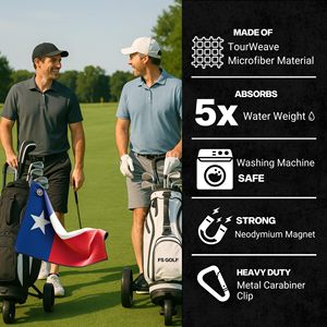 Serviette de golf magnétique personnalisée avec clip Serviettes de golf en microfibre de qualité supérieure pour sacs de golf, voiturette ou club Aimant Golf Rag Accessoires - Product Image 5