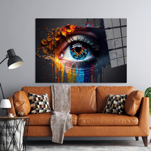 Modern Abstract Eye Glass <b>Wall</b> Art: Printed <b>Canvas</b> Artwork,TEMPERED GLASS ART - Product Image 3