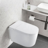 Toilette intelligente suspendue au mur de luxe européen avec réservoir intégré et siège de bidet à technologie de capteur