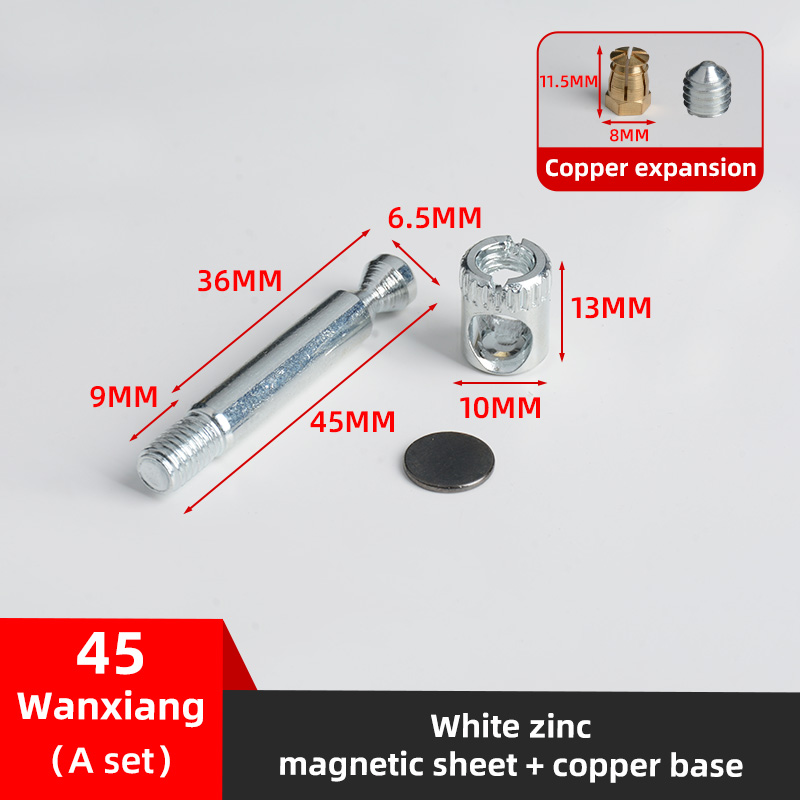 45 mm Omnidirectionnel [Zinc blanc + Couvercle magnétique + Écrou en cuivre]