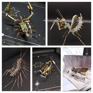Modèle d'insecte mécanique punk, mantisse scorpion assemblée, modèle tridimensionnel, jouet créatif fait à la main, cadeau DIY - Product Image 3
