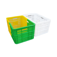 HUADU K203 Panier/Caisse en plastique blanc écologique, léger et durable pour fruits et légumes, conception anti-fuite, stockage logistique