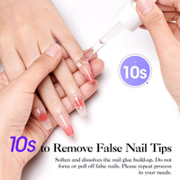 Dissolvant de colle pour faux ongles inodore, sans acétone, écologique, à la vitamine E, liquide nettoyant en profondeur, flacon compte-gouttes 30ml pour vernis à ongles