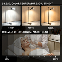 Lampe LED de sol pliable à double tête en demi-lune pour soins du visage, idéale pour les salons de tatouage, de maquillage des sourcils, de manucure et de soins des cils