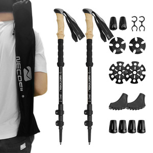 Bastones de Trekking de Aleación de Aluminio con Mango Ultraligero de EVA, Portátiles y Extensibles, Capacidad de 150 kg, Bastones de Senderismo de 3 Secciones para Caminar - Product Image 1