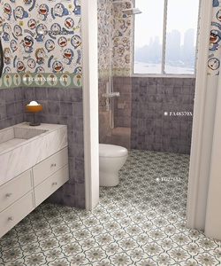 Carrelage décoratif en céramique à motif floral de style marocain Foshan 200x200 pour murs et sols - Product Image 2