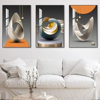 Lot de 3 tableaux décoratifs modernes et simples pour salon, peintures murales créatives pour fond de canapé, peintures en porcelaine cristalline assorties
