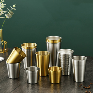 Lihong Metal Gold Beer Cup tazza da caffè da viaggio borraccia riutilizzabile tazza da caffè in acciaio inossidabile - Product Image 1