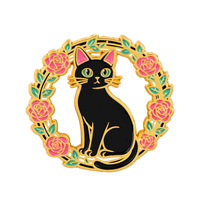 Nouvelle broche en alliage de zinc avec motif d'animal (chaton, chiot, renard), peinture au four, pendentif créatif, broche DIY, vente en gros