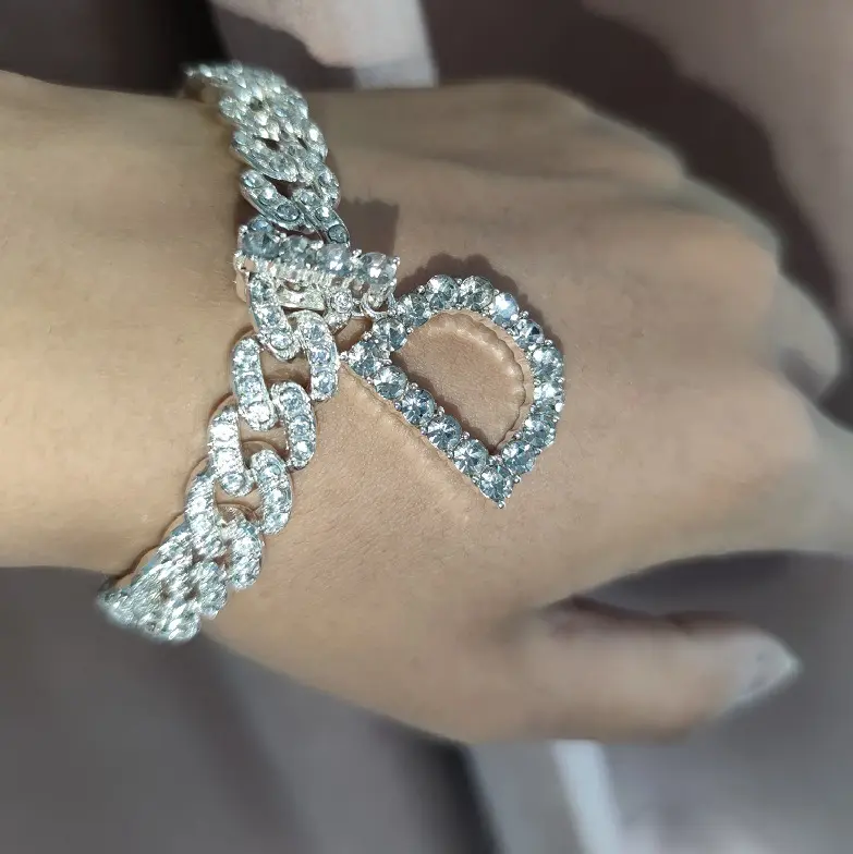 Bracelet Baguette personnalisé avec lettre pour hommes, collier avec nom initiale, bijoux de rappeur personnalisés, livraison directe, prix en gros