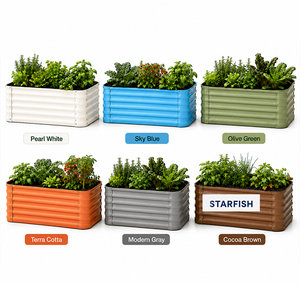 Modular Corrugated Metal Assembleable Raised <strong>Garden</strong> Bed Outdoor <strong>Garden</strong> Bed Elevated <strong>Planting</strong> <strong>Trough</strong> OEM &amp; ODM Customization - Product Image 1