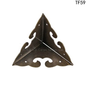 Chinese Style Copper <b>Corner</b> Braces 8cm 6.6cm 4.4cm 3.5cm For Furniture Camphor Wood Box Home Office Decor - Product Image 3