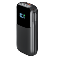 Chargeur de batterie pour iPhone OEM, type C, câble intégré, charge rapide 15W, affichage LED, double USB, grande capacité, mini power banks