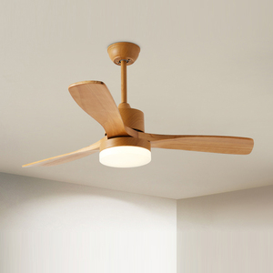 Nuevo Ventilador de Techo Moderno con Luz LED, Estilo Aristocrático Europeo, Acabado Blanco, 220 Voltios, Potente Control Remoto, Madera Natural - Product Image 4