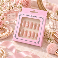 Boîte en papier pliable personnalisée pour nail art avec trous de suspension et fenêtres transparentes, boîte d'emballage en papier pour faux cils