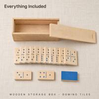 Grand jeu de dominos en bois avec boîte de rangement, tuiles épaisses, jouet éducatif pour l'apprentissage des nombres, pour enfants, jeu de société, cadeau