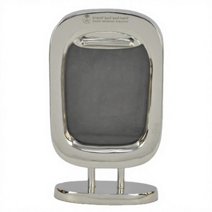 Custom Logo Printing Saudi Airlines Window Themed Frame Decorative Table And Desktop <b>Mirror</b> With Stand Nickel Polished - Product Image 1