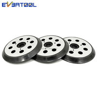 EVERTOOL Plaque de support en aluminium pour ponceuse orbitale 125 mm, patin de ponçage auto-agrippant à fixation rapide avec 8 trous