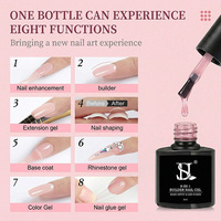 HS Jelly Nude Colors Liquid Gel Builder 8 en 1 Glue Hema Free Private Label Vegan No Burn BIAB Soak off Builder Extension Gel