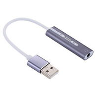 Adaptateur audio stéréo USB, carte son pour haut-parleur et casque 3,5 mm, noir