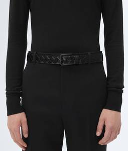 Ceinture en cuir véritable pour homme Bottega BV, ceinture classique tissée à la main, ceinture habillée à boucle à ardillon pour homme, usage quotidien au bureau, Veneta - Product Image 2
