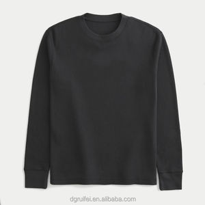 Ropa <span class=keywords><strong>deportiva</strong></span> personalizada 100% algodón Waffle tela cuello redondo pulóver cálido transpirable Slim Fit <span class=keywords><strong>manga</strong></span> <span class=keywords><strong>larga</strong></span> hombres Waffle camiseta - Product Image 4