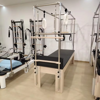 Machine de Pilates Cadillac portable MJD W16A en bois d'érable réglable - Étirements durables du corps entier, multifonctionnelle, fitness Pilates