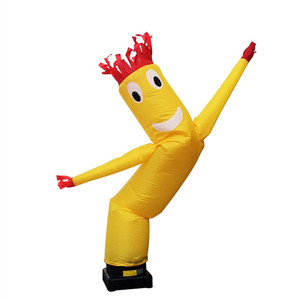 Danseur gonflable jaune <span class=keywords><strong>Smiley</strong></span> avec cheveux rouges, figurine tubulaire ondulante pour promotion en magasin, <span class=keywords><strong>grand</strong></span> ouverture, événement client - Product Image 1