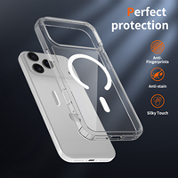 Funda Magnética Transparente de TPU+PC para iPhone 15 16 17 Pro Max, Antihuellas, Antigolpes, con Control de Cámara, Botón y Carga Inalámbrica