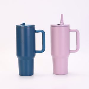 Gobelet de voyage isotherme 40oz avec poignée H5.0, couvercle, paille et base antidérapante – OEM/ODM, couleur personnalisable - Product Image 5