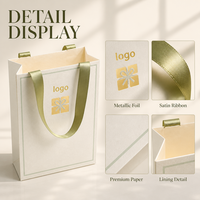 Sac cadeau en papier personnalisé avec logo, ruban en satin, estampage à chaud doré, découpe sur mesure pour mariage, prix usine, OEM