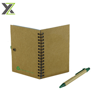 Bloc-notes spirale avec couverture en papier kraft éco-responsable A5 personnalisé, avec stylo, journaux personnalisés avec couverture en bambou, bloc-notes nouveau style