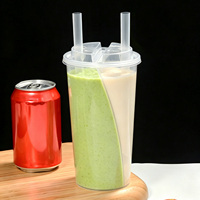 Dubbelwandige deelbeker 700ml, Party Friend deelbeker, perfect voor bubble tea, melkthee, fruitthee, aanpasbare bedrukking