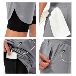 Pantalones cortos deportivos sólidos de camuflaje para hombre de verano al por mayor con bolsillo interior, pantalones cortos de entrenamiento atlético para correr, pantalones cortos de secado rápido para hombre - Product Image 5